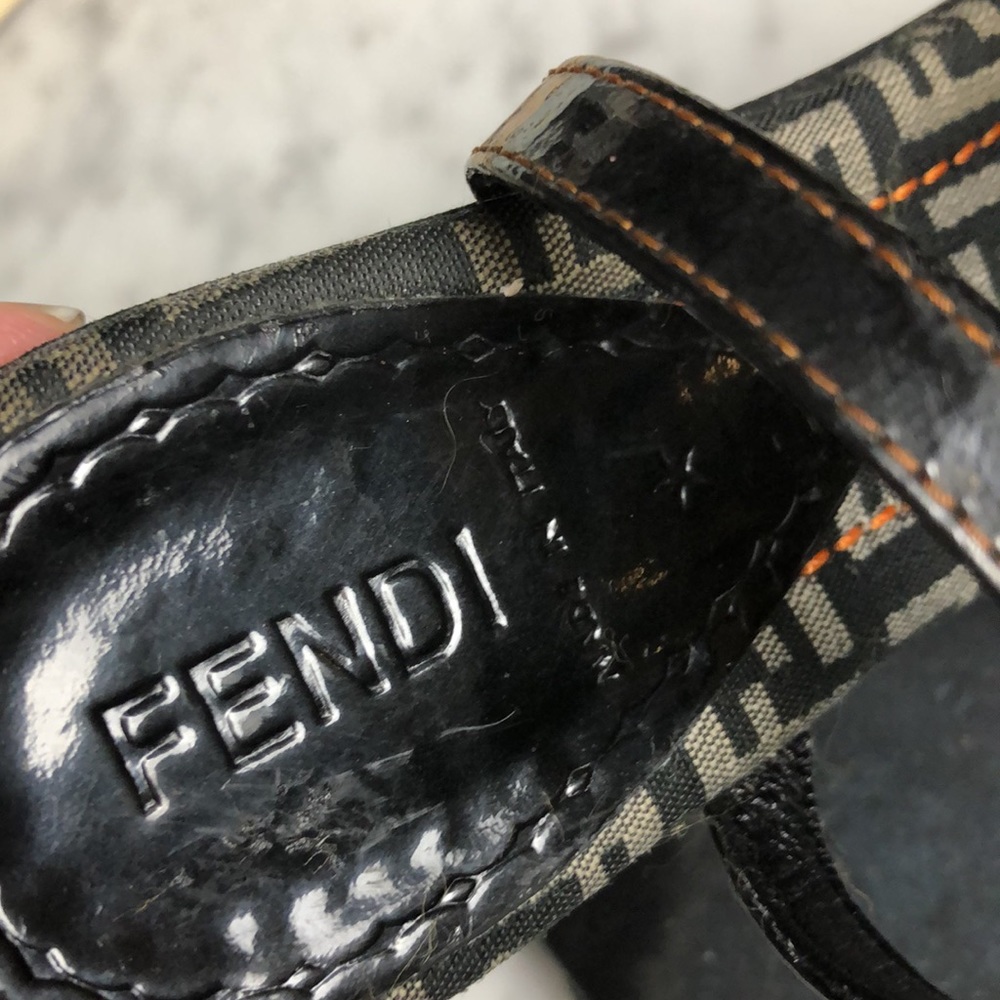 Fendi Multicolor Strappy Logo Sandals - Red, Yellow, Green, Black - Picture 7 of 9